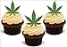Produktbild Marihuana Hash Blatt Gras -12 essbare hochwertige stehende Waffeln Kuchen Toppers, Marajuana Hash Leaf Grass - 12 Standup Premium Wafer Cake Toppers