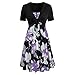 Produktbild Sommerkleider Damen Kleid Ärmellos Schulterfrei Rundhals Strandkleid Piebo Frauen Ärmelloses Blumen Druck Cocktailkleid Dress Abendkleid Partykleid Strand Kleider + Kurz Cardigan Mantel (Z1-Lila, 2XL)