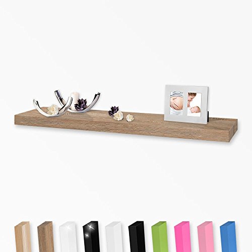 Wandboard, Wandregal, Steckboard, in verschiedenen Farben und Längen, Länge:60cm, Farbe:Sonoma - 9