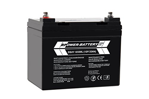 12V 33Ah RPower AGM Batterie / Bleiakku USV Akku Notstrom Notlicht Bleibatterie