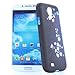 Produktbild Premium Quality TPU Silicon Tasche Case for Samsung i9500 Galaxy S4 - Design: white flower blue - packing: Polybag neutral