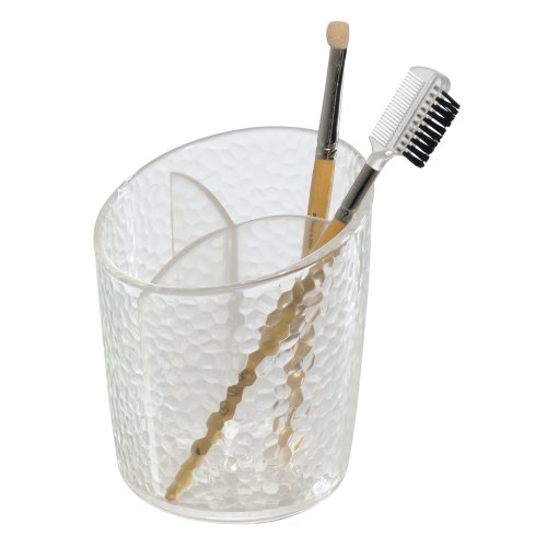 mDesign praktischer Becher für Schminkutensilien – Makeup Organizer zur übersichtlichen Schminkaufbewahrung – für Waschtisch oder Schminktisch – durchsichtig - 4