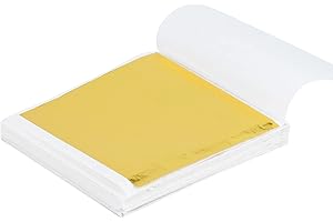 SUSNUAN 95 Sheets Gold Leaf, Imitation Gold Foil Papers for Arts, Crafts, Furniture, Nail Art, Canvas, Home Decoration, 8x8 cm Gold Leaf Sheets (Gold)
