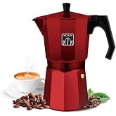 Cecotec Cafetera Italiana Mokclassic 900 Red. Cafetera de Aluminio, Para toda Cocina, 9 Tazas de Caf&eacute;, Junta de Silicona, Man