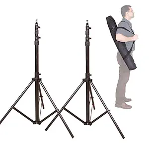 HARISON Light Stand Mini Tower Air-Cushion Kit / 2 Stands and Bag/for Studio Light/More Than 7.5 feet Height/Enhanced Safety Stand/Steel Stand