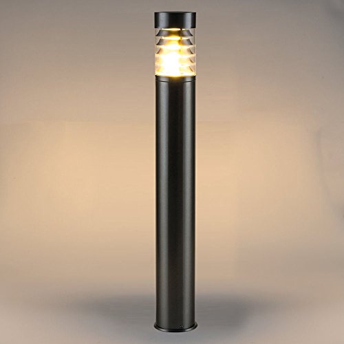 LED Standleuchte, 110cm, Pollerleuchte, Wegleuchte, Sockelleuchte, Gartenleuchte, Außenleuchte, Edelstahl, IP44, E27-230V (Form:S18) (Neutralweiß) - 2