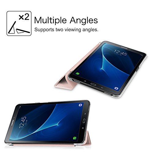 Fintie Samsung Galaxy Tab A 10.1 Hülle – Ultra Slim Superleicht Schutzhülle mit Lichtdurchlässig Rückseite Abdeckung Smart Cover Case Schutzhülle mit Auto Schlaf / Wach und Standfunktion für Samsung Galaxy Tab A 10,1 Zoll T580N / T585N Tablet (2016 Version), Roségold - 7