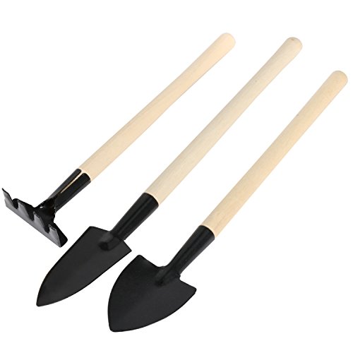 TRIXES Set mit Mini Gartenwerkzeugen Schaufel Rechen Pflanzkelle Flower Pot Tools Sämling Gewächshaus Pflanzen - 2