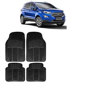 Adroitz Rubber Floor Car Mats for Ford Ecosport (Black) - Set of 4