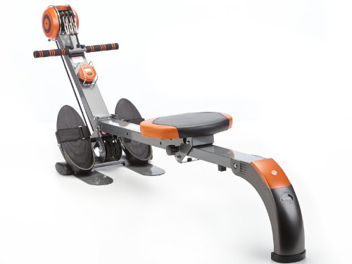 skandika Rudergerät Regatta Regatta Multi Gym Poseidon SF-1150, Geräusch-/Wartungsarmes Bremssystem über polyfiber Zugsystem, zusammenklappbar, Multifunktionstrainingscomputer, schwarz/orange - 2