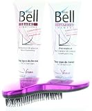 Nuestro nuevo conjunto HairBell consta de 1x 250ml Champú HairBell, 1x 250ml Acondicionador HairBell y nuestra Veana DeTangler, el ingenioso cepillo contra el cabello enredado. El Veana DeTangler simplemente disuelve pequeños bollos sin tirar, rasgar y rasgar. Use el Veana DeTangler inmediatamente después del champú y el cabello quedará suave y flexible.