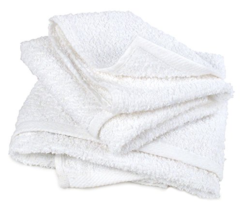 Pro-Clean Basics A51759 Multi-Purpose Terry Towel, 100% Cotton, White, 14" x 17", Pack of 4