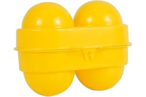 SOUIWUZI Mini portaobago 2 Grids Egg Storage Container Picnic Camping Egg Carrier con manico fisso giallo, mini portauovo, forniture da campeggio