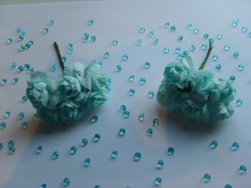 36 BABY BLUE SMALL Paper Roses Ideal For Weddings~Wedding Cakes~Celebrations~Crafts~Scrapbooks~Decoration