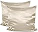 Produktbild Paket mit 2 x beties Glanz Satin Kissenbezug 80x80 cm anschmiegsam & edel 100% Polyester in 4 beliebten Größen (champagner)