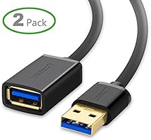 [2 in 1 Pack] Ugreen USB 3.0 Extension Cable Type A Male To Female High Speed, Super fast 5Gbps Data Transfer Sync lead&nbsp;1m 2 packs