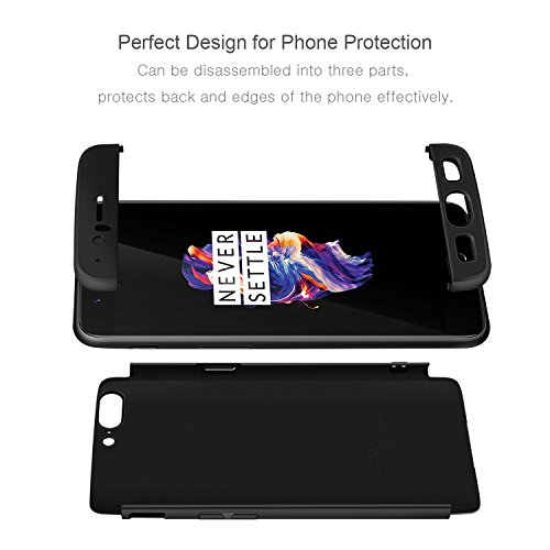Funda OnePlus  5 Negro  ivencase Carcasa 3 en 1 Duro Tapa Anti-rasgu  os Mate PC Back Bumper Protector Anti-Scratch Integral Case Cover para OnePlus  5 5 5 