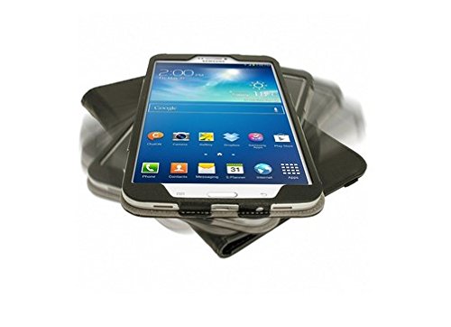 igadgitz 360° Drehbar Schwarz PU Ledertasche Hülle für Samsung Galaxy Tab 3 8.0″ SM-T310 Mit Multi-Winkel Betrachtungs-stand + Auto Sleep/Wake + Displayschutzfolie - 3