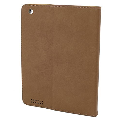 Madcase Apple iPad Air 2 / Air Smart Case Etui Faux Ledertasche Hülle mit Auto Schalf und Wach Sleep-Funktion inkl. Displayschutzfolie und Stylus Touch stift – Braun / Beige - 2