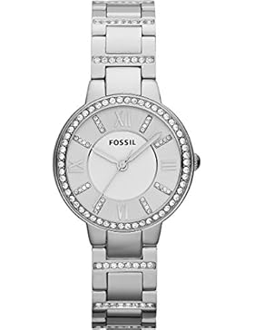 Fossil ES3282 VIRGINIA Uhr Damenuhr Edelstahl Zirkonia weiÃŸ silber