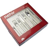 Nehir Lalezar Sade 12 Kişilik 89 Par&ccedil;a Kutulu &Ccedil;atal Kaşık Bı&ccedil;ak Takımı