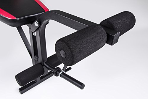 Hop-Sport zusammenklappbare Hantelbank HS-1055 mit Butterfly und Beincurler Inkl. Guss Gewichte 61 kg – 129 kg zur Wahl Lang- , Curl- & Kurzhantelstange - 6