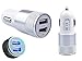 Price comparison product image DOT. In Car Charger Dual USB Port LED 12-24V 3.1A Max For Nokia 2.2 and other Phone Mobile GPS Satnav And More - Silver Car Charger Only