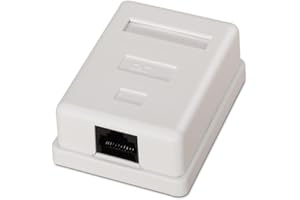 CABLEPELADO Caja de Superficie RJ45 Cat 6, Montaje en Pared para Conector UTP, Admite Velocidades de Transmisión de Datos Hasta 10 Gbps