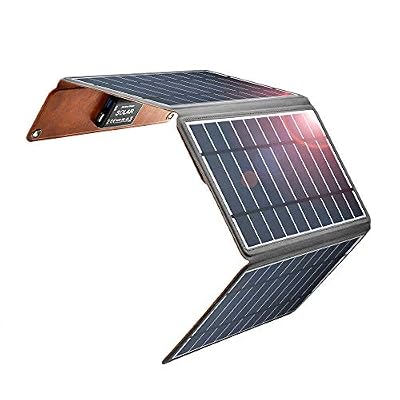 Zuukoo Panneau Solaire, Chargeur Solaire 5V 22W avec Double Port USB Chargeur d'urgence Portable Ultra-Mince en Silicium Solaire pour Téléphones Mobiles en Camping et Autres Activités de Plein Air