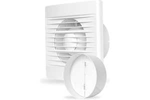 DOSPEL Ventilateur de salle de bains 120mm avec capteur d'humidité et minuterie, Blanc - Extracteur mural silencieux et efficace