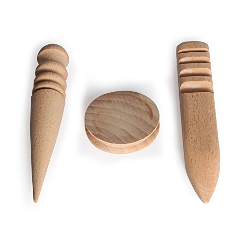 tily-new Leder Craft Edge Zupfbürste Holz rund multi-size Poliermittel 3 Modelle für Leder Arbeiten