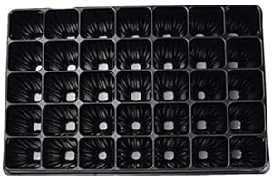 PAMPOLS Bandejas de Germinación con 60 Alveolos para Jardín o Huerto | Semilleros de Plástico Rígido Negro para Plantar Esquejes, Sembrar Semillas o Cultivar Planteles | Pack de 70 Bandejas Apilables