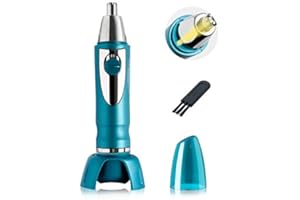TOUCHBeauty Tondeuse Nez Oreilles,Coupe poil nez Rasoir Tondeuse Visage Indolore pour Hommes Et Femme, à Piles, avec Lumière LED AG-0616B(Bleu)
