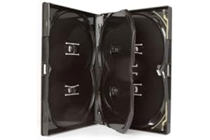 Amaray 1 étui pour 6 DVD avec dos de 14 mm et pochette extérieure pour 6 disques de chaque format.