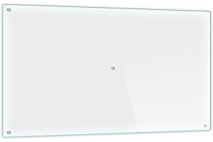 DECORWELT Placa protectora para chimenea de cristal, transparente, 90 cm