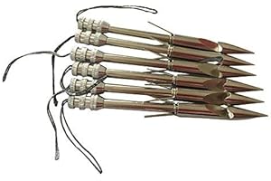 JIEXI HWYP 3.6" Stainless steel Fishing Arrow Broadheads Slingshot Catapult Arrow Shaft Pack of 6
