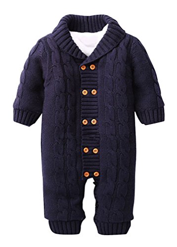 Keral Infants Baby Romper Double Breasted Christmas Knitted Sweater 12M