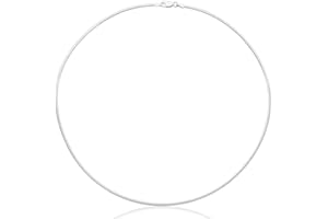 SA CHAINS 1mm sterling silver 925 Italian Omega chain necklace chocker with spring ring clasp - 12 14 16 18 20 22 24"