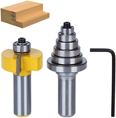 SROL Rabbet Router Bits 1/2" Depth with 6 Interchangeable Bearings 1/2" Shank