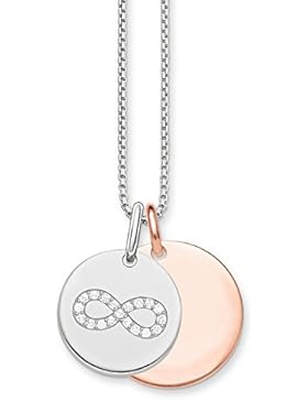 THOMAS SABO Damen Kette mit Coin-Anhänger Infinity 925er Sterlingsilber; Roségold Vergoldung Zirkonia Weiß SET0381...