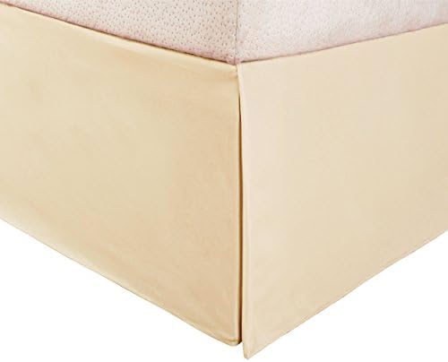 1500 Series 100% Microfiber Pleated King Bed Skirt Solid, Ivory - 15 Inch Drop and Wrinkle Resistant