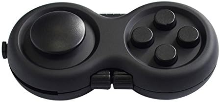 Fidget Pad - 9 Fidget Features (more than Fidget Cube) - Perfect For Skin Picking, ADD, ADHD, Anxiety and Stress Relief - Black - Prime Ready and Shipped by Amazon