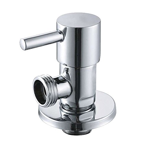 Eckventil Eckregulierventil EKV02 | 1/2 Zoll Wandanschluss | 3/8 Zoll Schlauch-Anschluss | edel verchromt inkl. Wandrosette | geeignet bis 10BAR | DIN-Anschluss | Lieferumfang: 2 Eckventile - 2