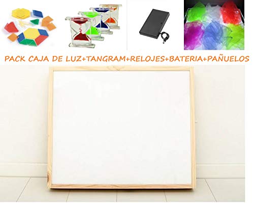 pack caja de luz Montessori RGBW 40x50cm + materiales