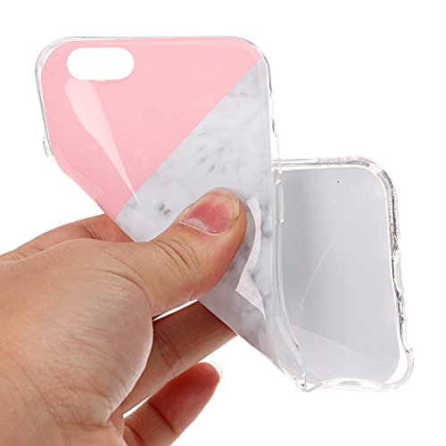 Cozy Hut Für iPhone 6 6S Handyhülle mit Marmor / Marble Design(schwarz / Pink und weiß) | Handytasche | | Schale | | Hülle | | Case | Handy-etui | TPU-Bumper | Soft Case | Schutzhülle Cover für den optimalen Schutz ihres Apple iPhone 6 6S (4,7 Zoll) – Dreifarbiger Marmor - 5