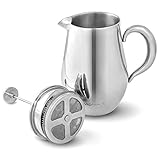 VeoHome - Cafetière à Piston - Incassable et garde le café chaud longtemps grâce à sa double coque inox (Grande (1Litre))