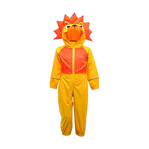 Regatta Charco Boys Girls Kids Childrens All-in-one Waterproof Rain Suit (Old Gold, 3 - 4 years)