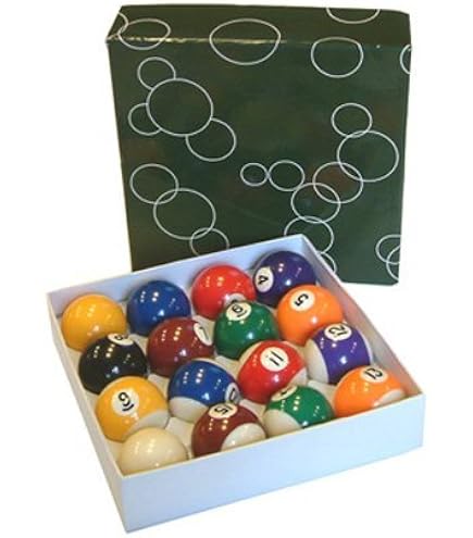 Set De 16 Boules De Billard Américain JT2D – Résine 57 Mm, Numérotées, Avec Boîte Noire