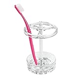 cepillo de dientes grande TAMAÑO INTELIGENTE: Con unas dimensiones de 8,4 cm de diámetro x 15,7 cm, este porta cepillo dental ofrece capacidad para 3 cepillos de dientes y aun así cabe en el lavabo.