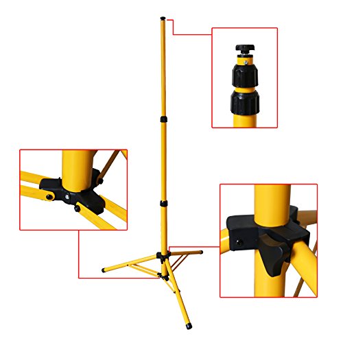 VINGO® 50W LED Fluter Baustrahler Strahler + Teleskop Stativ Lampen Warmweiss Höhenverstellbar 80cm bis 160cm Gelb - 5